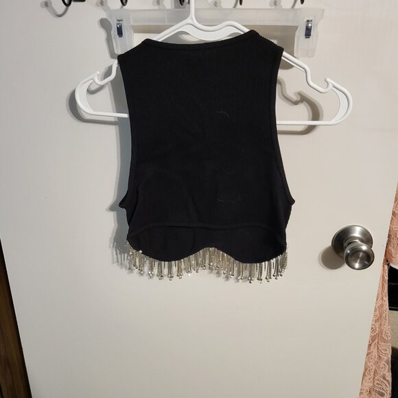 NWOT Zara Rhinestone Women's Top SZ XS/S - Picture 7 of 8